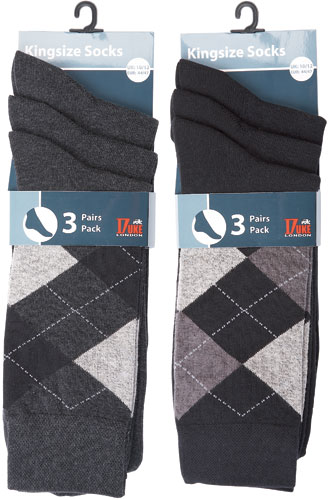 Duke London Argyle Socks 6-pack - Undertøj og Badetøj - Badetøj og Undertøj i store størrelser 2XL - 8XL