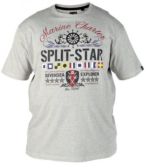 Split Star Marine Grey - T-shirts - T-shirts i store størrelser - 2XL-14XL