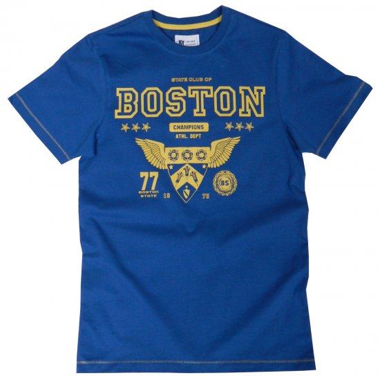 Kam Jeans Boston Tee Blue - T-shirts - T-shirts i store størrelser - 2XL-14XL