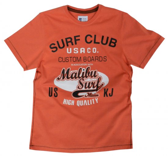 Kam Jeans Surf Club Tee Orange - T-shirts - T-shirts i store størrelser - 2XL-14XL