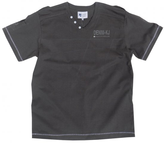 Kam Jeans Vee Print T-shirt Black - T-shirts - T-shirts i store størrelser - 2XL-14XL
