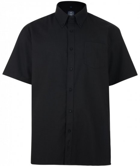 Kam Oxfordskjorte Kort ærm Sort - Skjorter - Skjorter til store mænd 2XL- 8XL