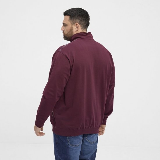 North Latitude Half Zip Sweatshirt Bordeaux - Trøjer og hættetrøjer - Trøjer og Hættetrøjer i store størrelser - 2XL-14XL