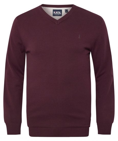 North Latitude 53133 V-Neck Knit Rød - Trøjer og hættetrøjer - Trøjer og Hættetrøjer i store størrelser - 2XL-14XL