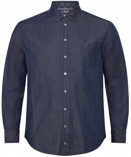 North Latitude 53139 denimskjorte blå - Skjorter - Skjorter til store mænd 2XL- 8XL