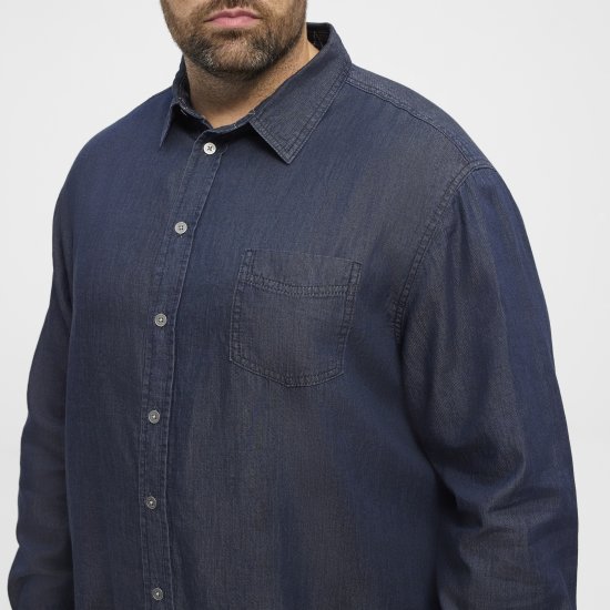 North Latitude 53139 denimskjorte blå - Skjorter - Skjorter til store mænd 2XL- 8XL