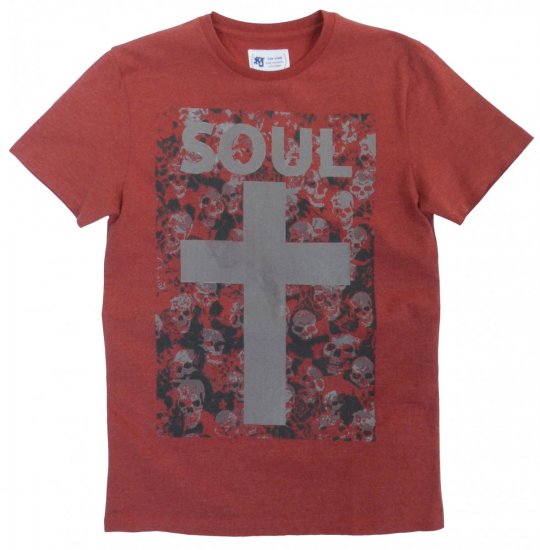 Kam Soul Skull Tee Red - T-shirts - T-shirts i store størrelser - 2XL-14XL