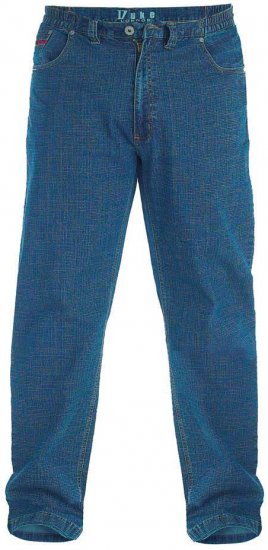 Duke Bailey Relaxed Comfort Fit Stretch Jeans With Elasticated Waist Stonewash - Jeans og Bukser - Herrejeans og bukser i store størrelser W40-W70