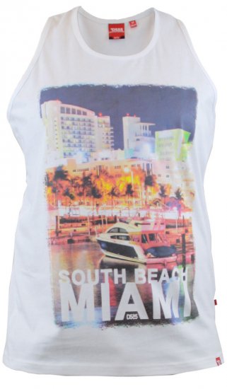 D555 Vest Miami White - T-shirts - T-shirts i store størrelser - 2XL-14XL