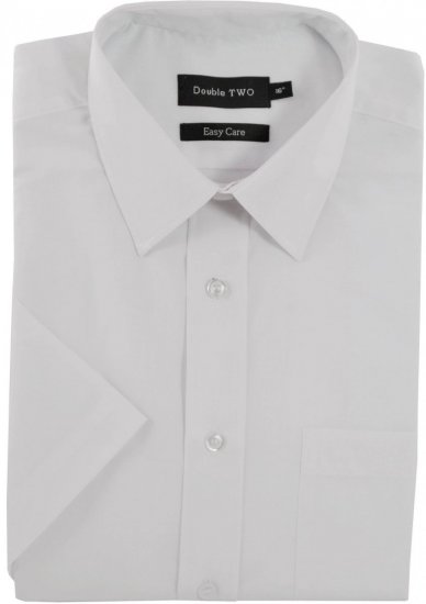 Double TWO Classic Easy Care short Sleeve White - Skjorter - Skjorter til store mænd 2XL- 8XL