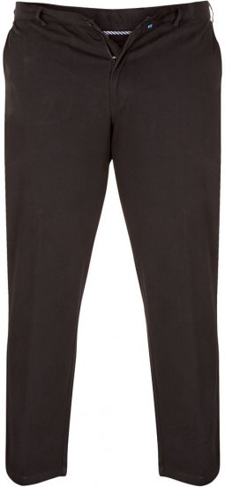 D555 Bruno Stretch Chino pants with Extenda Waist Black - Jeans og Bukser - Herrejeans og bukser i store størrelser W40-W70