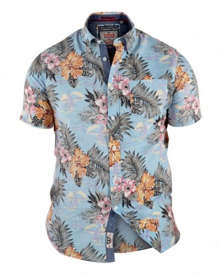 D555 Honolulu Short Sleeve Shirt - Skjorter - Skjorter til store mænd 2XL- 8XL