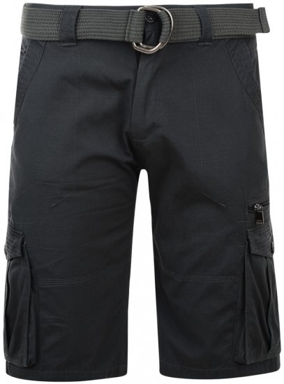 Kam Jeans Belted Cargo Shorts Charcoal - Shorts - Shorts i store størrelser - W40-W60