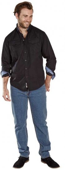 D555 LIONEL Fashion Pockets Long Sleeve Shirt - Skjorter - Skjorter til store mænd 2XL- 8XL