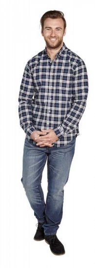 D555 Carter Check Shirt Navy-Green - Skjorter - Skjorter til store mænd 2XL- 8XL