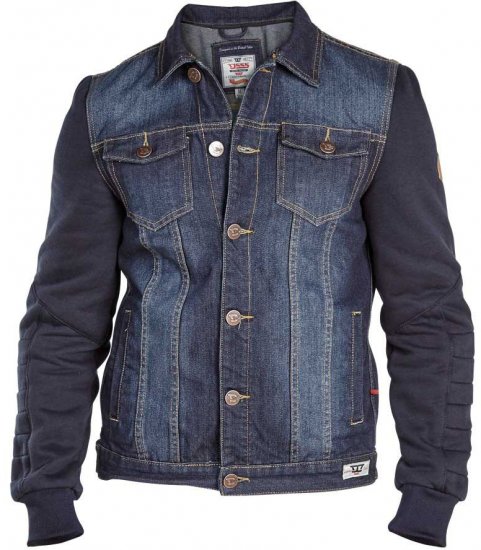 D555 CURTIS Denim Jacket With Detachable Hood - Jakker - Jakker i store størrelser, 2XL- 12XL