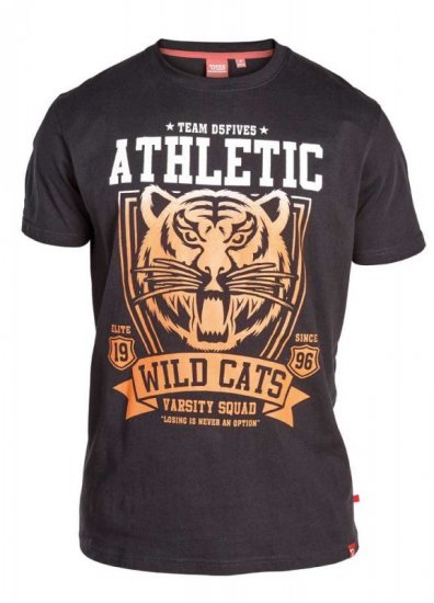 D555 STACY "Wild Cats" T-Shirt Black - T-shirts - T-shirts i store størrelser - 2XL-14XL