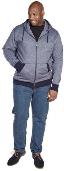 D555 AVERY Blue Speckled Hoody - Trøjer og hættetrøjer - Trøjer og Hættetrøjer i store størrelser - 2XL-14XL