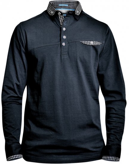 D555 REMUS Long Sleeve Polo Shirt Black - Polotrøjer - Polotrøjer 2XL-8XL