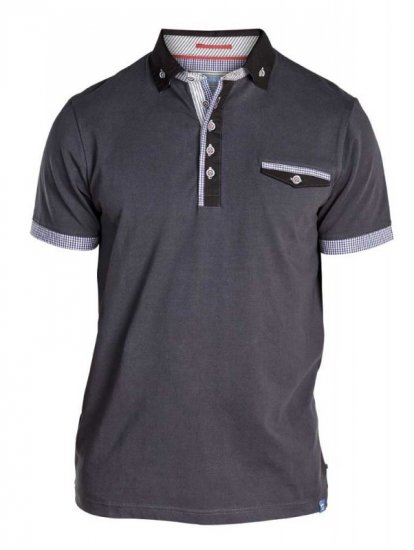 D555 Roland Short Sleeve Polo Shirt Black - Skjorter - Skjorter til store mænd 2XL- 8XL