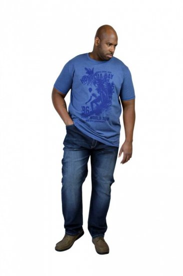 D555 CLAYTON Honolua Bay T-shirt Denim Marl - T-shirts - T-shirts i store størrelser - 2XL-14XL
