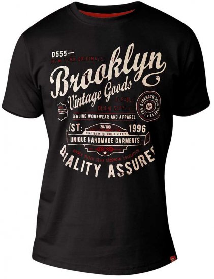 D555 NEAL Brooklyn Crew Neck T-Shirt Black - T-shirts - T-shirts i store størrelser - 2XL-14XL