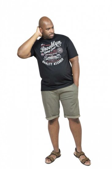 D555 NEAL Brooklyn Crew Neck T-Shirt Black - T-shirts - T-shirts i store størrelser - 2XL-14XL