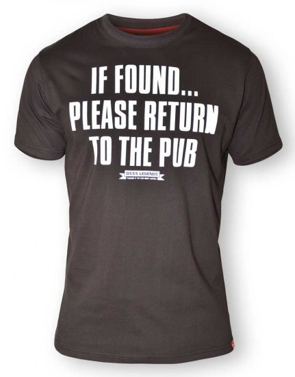 D555 SIMON 'Return To The Pub' Crew Neck T-Shirt Black - T-shirts - T-shirts i store størrelser - 2XL-14XL