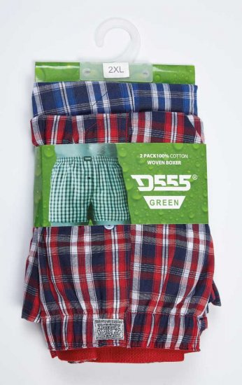 D555 PLAID Boxer Shorts Pack of Two - Undertøj og badetøj - Badetøj og Undertøj i store størrelser 