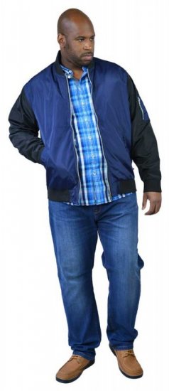 D555 LOUIS Lined Bomber Jacket Navy/Black - Jakker - Jakker i store størrelser, 2XL- 12XL