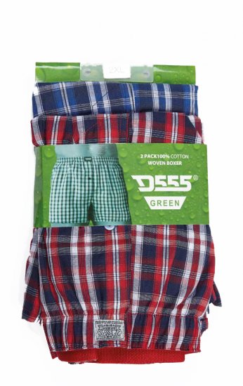 D555 PLAID Boxer Shorts Pack of Two - Undertøj og Badetøj - Badetøj og Undertøj i store størrelser 