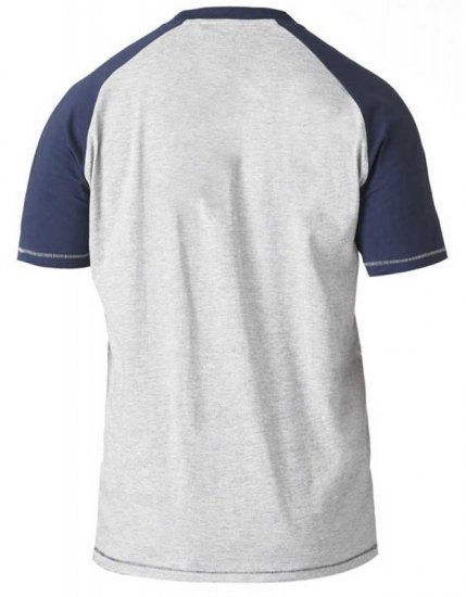 D555 HIRALDO T-Shirt Grey/Navy - T-shirts - T-shirts i store størrelser - 2XL-14XL