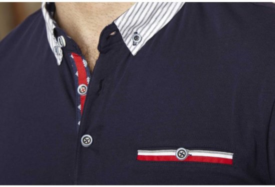 D555 GARFIELD Short Sleeve Stretch Polo Shirt Navy - Polotrøjer - Polotrøjer 2XL-8XL