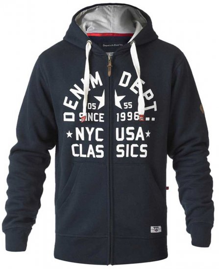 D555 Upton Hoodie Navy - Trøjer og hættetrøjer - Trøjer og Hættetrøjer i store størrelser - 2XL-14XL