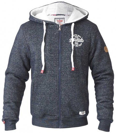D555 Hulk Fur Lined Zipper Hood Navy - Trøjer og hættetrøjer - Trøjer og Hættetrøjer i store størrelser - 2XL-14XL