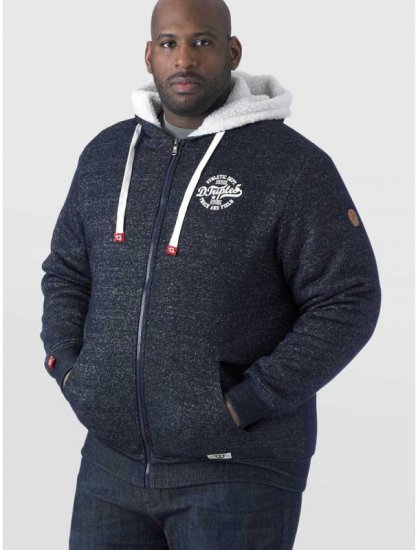 D555 Hulk Fur Lined Zipper Hood Navy - Trøjer og hættetrøjer - Trøjer og Hættetrøjer i store størrelser - 2XL-14XL