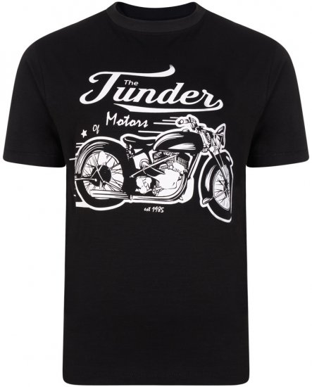 Kam Jeans 5104 Thunder Motors T-shirt Black - T-shirts - T-shirts i store størrelser - 2XL-14XL