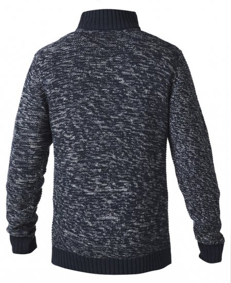 D555 REMINGTON Sweater With Woven Zipper Chest Pocket Navy/Grey - Trøjer og hættetrøjer - Trøjer og Hættetrøjer i store størrelser - 2XL-14XL