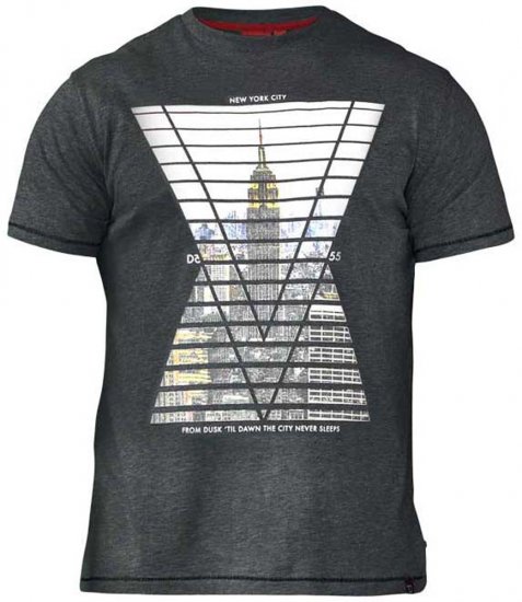 D555 Rox T-shirt Charcoal - T-shirts - T-shirts i store størrelser - 2XL-14XL