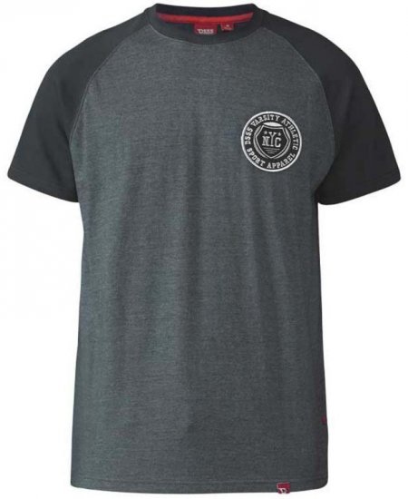 D555 Spencer T-shirt Charcoal - T-shirts - T-shirts i store størrelser - 2XL-14XL