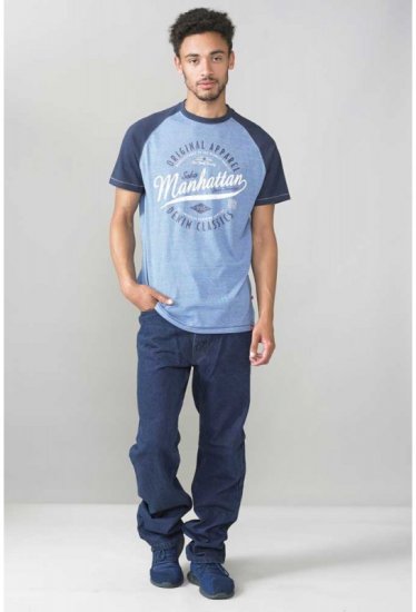 D555 Gunner T-shirt Blue - T-shirts - T-shirts i store størrelser - 2XL-14XL