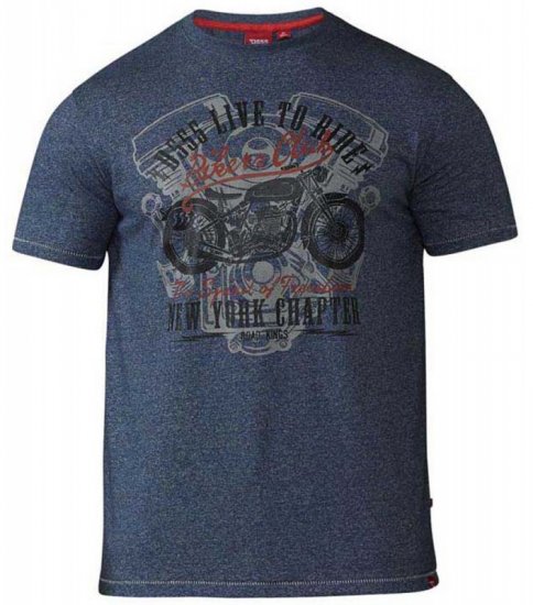 D555 Bradley T-shirt Blue - T-shirts - T-shirts i store størrelser - 2XL-14XL
