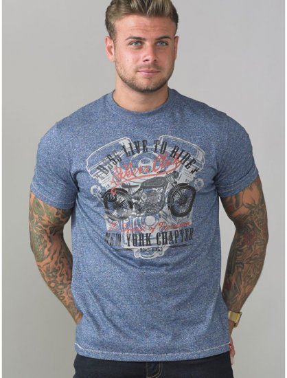 D555 Bradley T-shirt Blue - T-shirts - T-shirts i store størrelser - 2XL-14XL