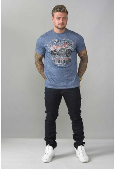 D555 Bradley T-shirt Blue - T-shirts - T-shirts i store størrelser - 2XL-14XL