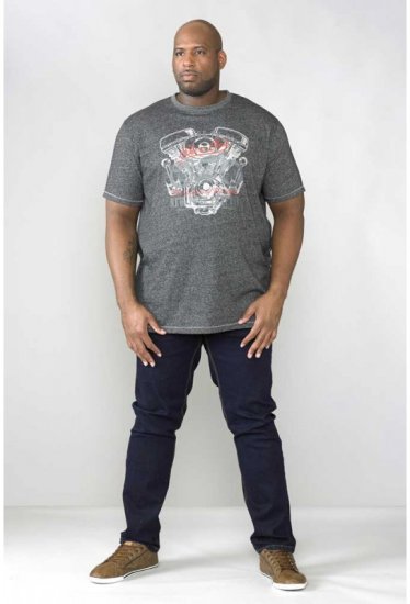 D555 Bradley T-shirt Charcoal - T-shirts - T-shirts i store størrelser - 2XL-14XL