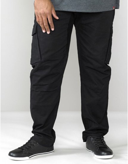 D555 Nelson Stretch Tapered Cargo Pants Black - Jeans og bukser - Herrejeans og bukser i store størrelser W40-W70