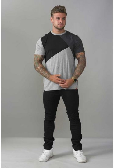 D555 Authentic T-shirt Grey - T-shirts - T-shirts i store størrelser - 2XL-14XL