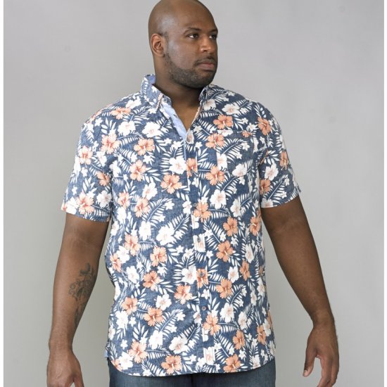 D555 Huxley Hawaii Shirt - Skjorter - Skjorter til store mænd 2XL- 8XL