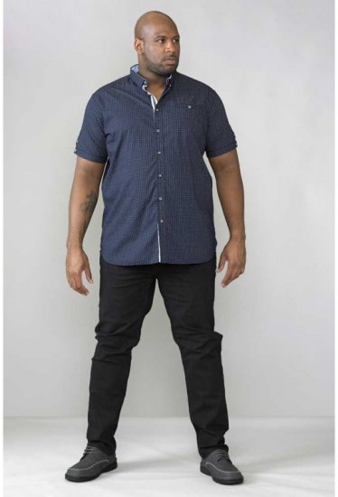 D555 Republic Short Sleeve Shirt Navy - Skjorter - Skjorter til store mænd 2XL- 8XL