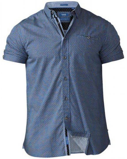 D555 Limburg Short Sleeve Shirt Blue - Skjorter - Skjorter til store mænd 2XL- 8XL